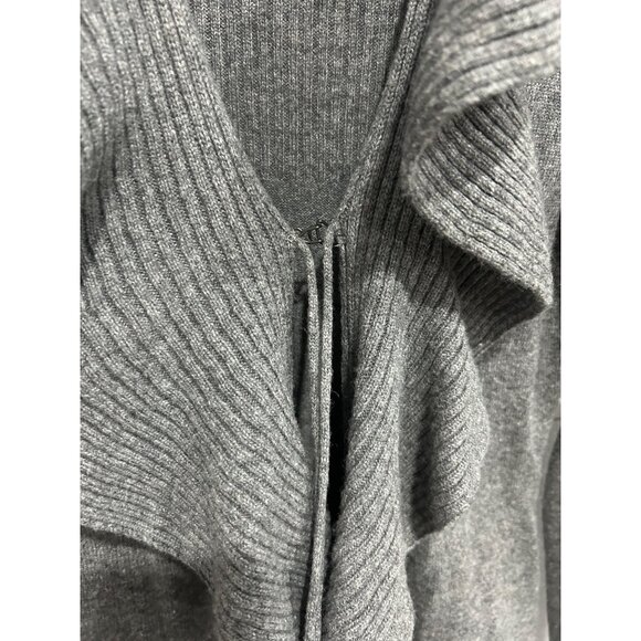 La Perla Villa Toscana Womens Gray Ruffle Waterfall Cardigan Sweater Size 8 - Picture 4 of 9